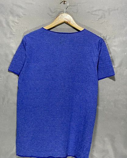 Rung Blue Cotton T Shirt For Women L