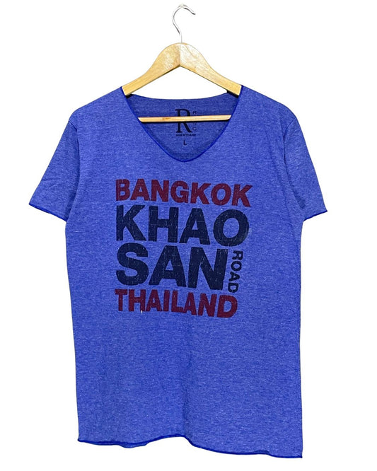 Rung Blue Cotton T Shirt For Women L