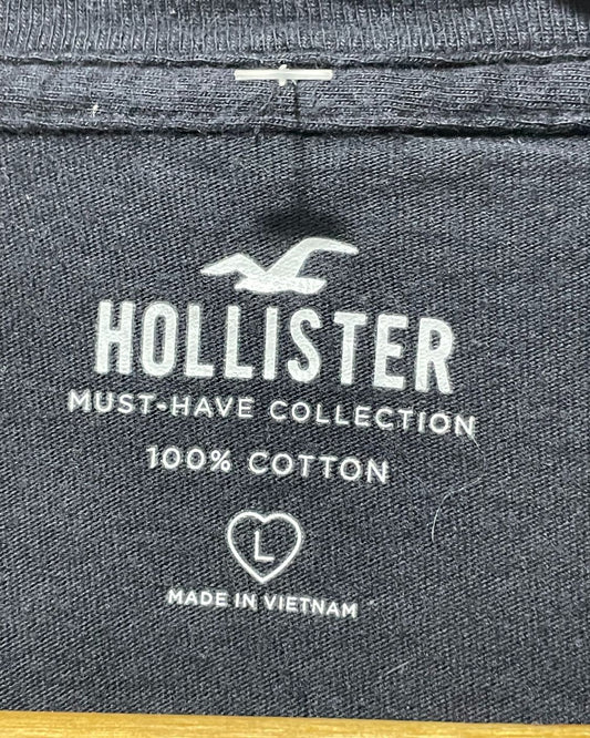 Hollister Black Cotton T Shirt For Women L