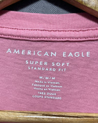 American Eagle Pink Cotton T Shirt For Women M