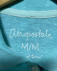 Aeropostale Blue Cotton Polo T Shirt For Women M