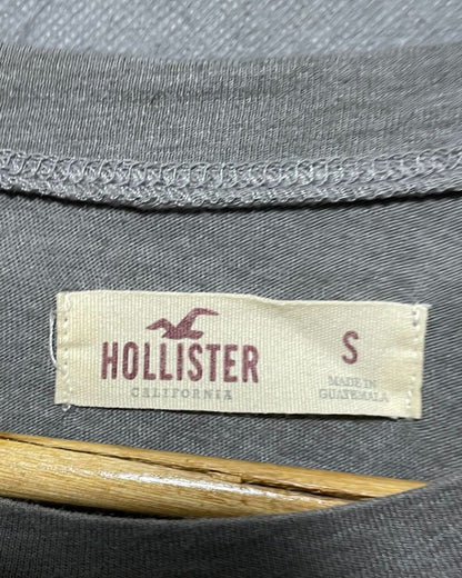 Hollister Gray & Pink Cotton T Shirt For Women S