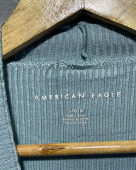 American Eagle Blue Cotton T Shirt For Women L