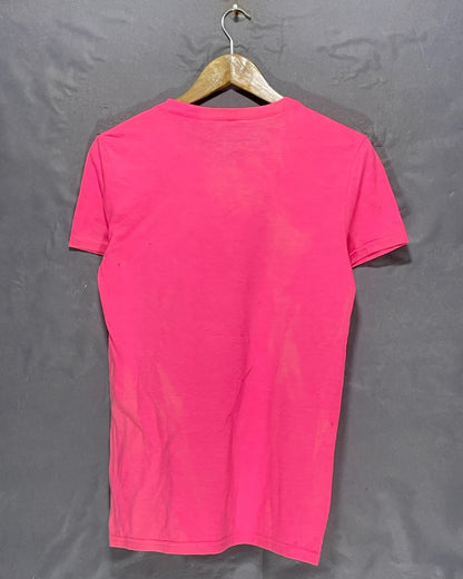 American Eagle Pink Cotton T Shirt For Women XS