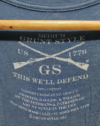 Grunt Style Blue Cotton T Shirt For Women S