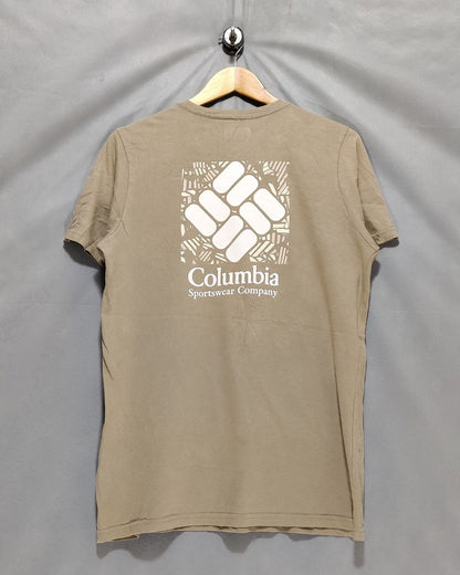 Columbia Cream Cotton T Shirt For Women L