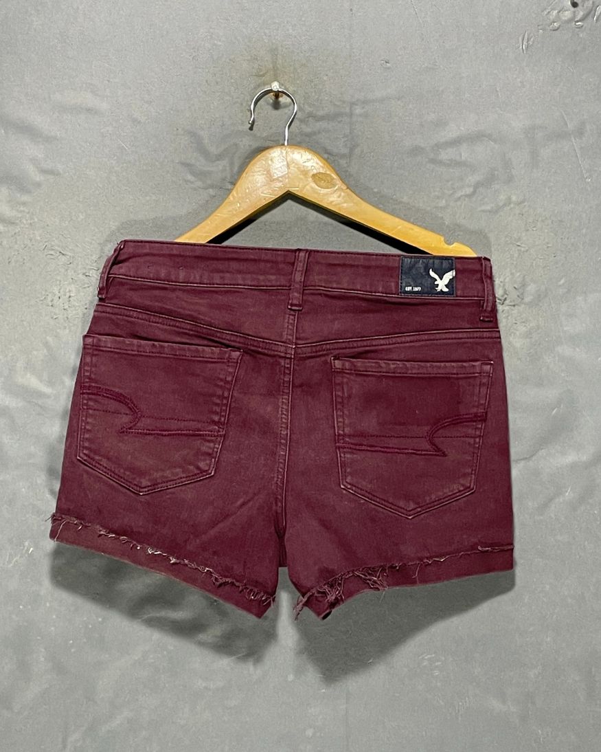 American Eagle Maroon Jeans Short For Women M