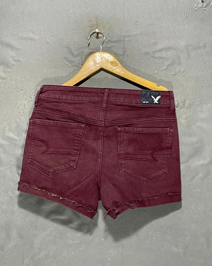 American Eagle Maroon Jeans Short For Women M