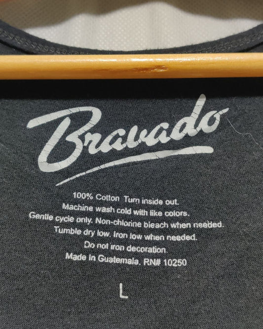 Bravado Black Cotton Vest T Shirt For Women L