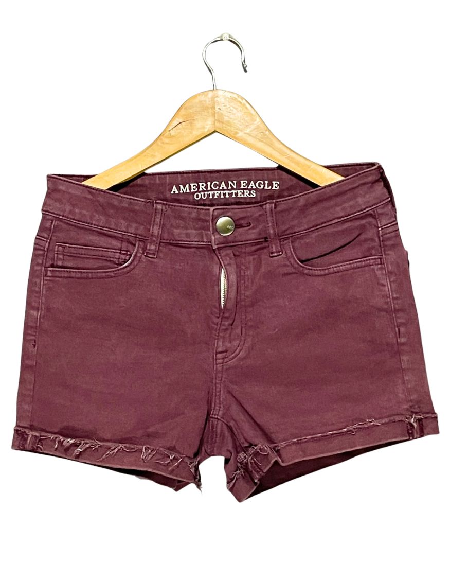 American Eagle Maroon Jeans Short For Women M