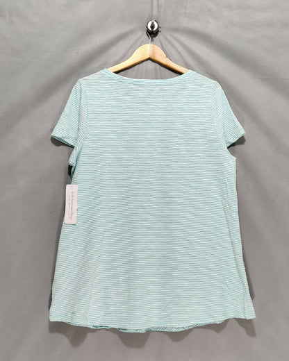 Soft Surroundings Blue Cotton T Shirt For Women L