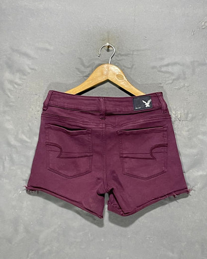 American Eagle Maroon Jeans Short For Women Large
