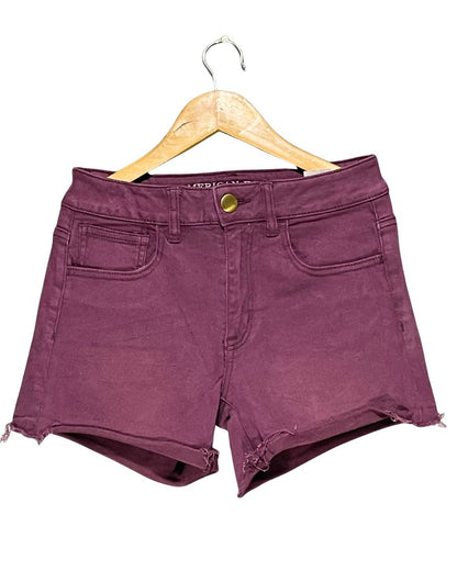 American Eagle Maroon Jeans Short For Women Large