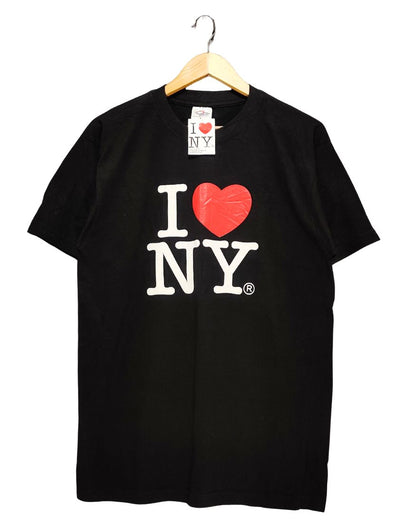 I Love Ny Black Cotton T Shirt For Women L
