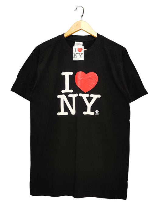 I Love Ny Black Cotton T Shirt For Women L