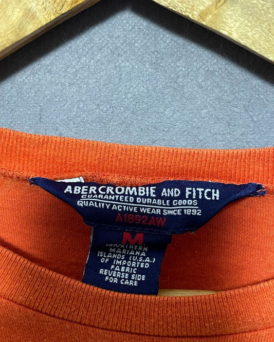 Abercrombie Orange Cotton T Shirt For Women M