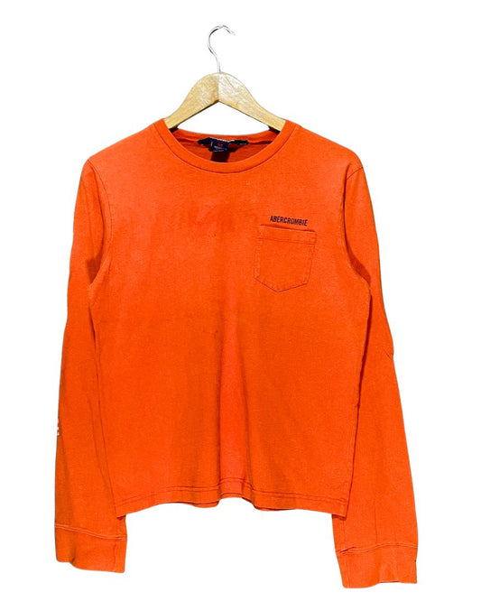 Abercrombie Orange Cotton T Shirt For Women M