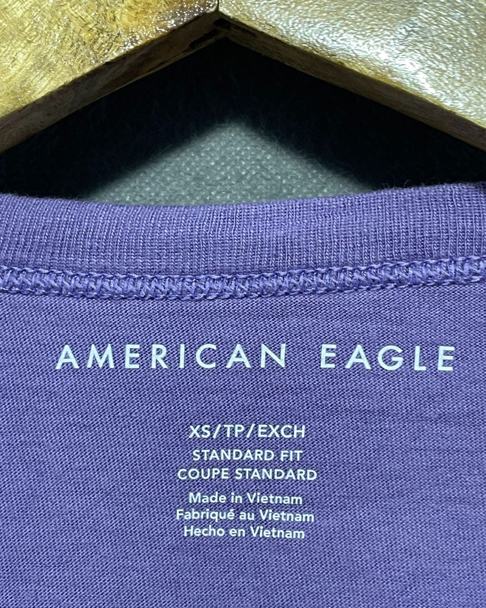 American Eagle Purple Cotton T Shirt For Women XS