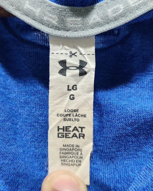 Under Armour Blue Cotton T Shirt For Women L