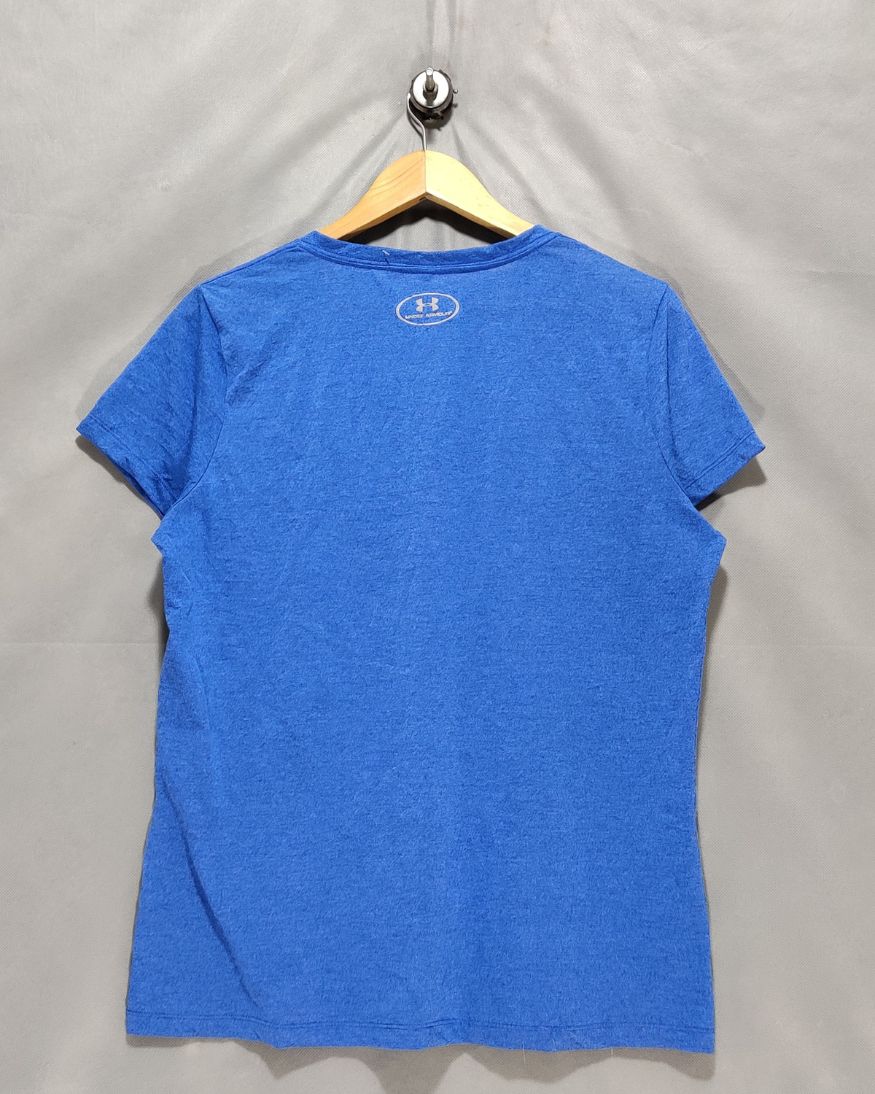 Under Armour Blue Cotton T Shirt For Women L