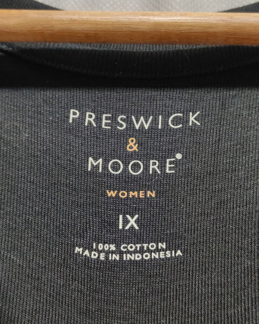 Preswick & Moore Black Cotton T Shirt For Women XL