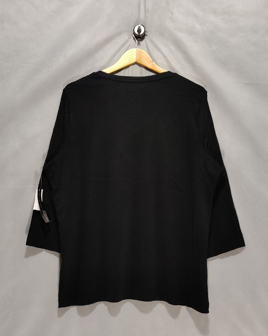 Preswick & Moore Black Cotton T Shirt For Women XL