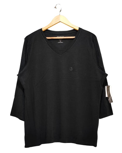 Preswick & Moore Black Cotton T Shirt For Women XL