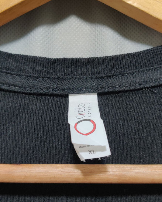 Circle Black Cotton T Shirt For Women XL