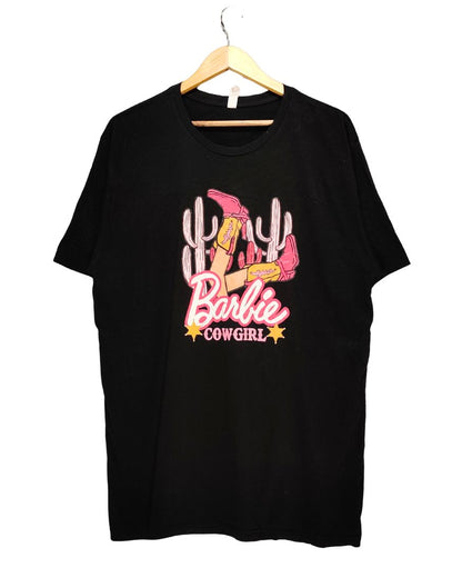 Circle Black Cotton T Shirt For Women XL