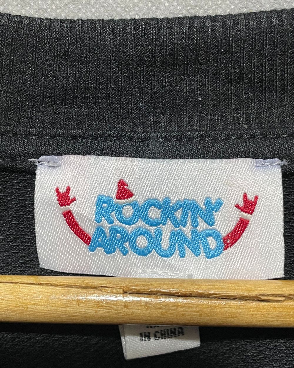 Rockin Around Black Cotton T Shirt For Women M