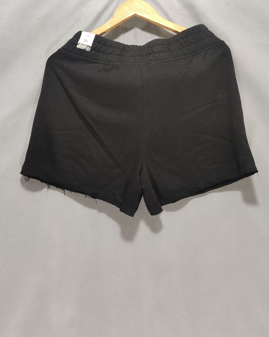 Justice Black Cotton Short For Women XL