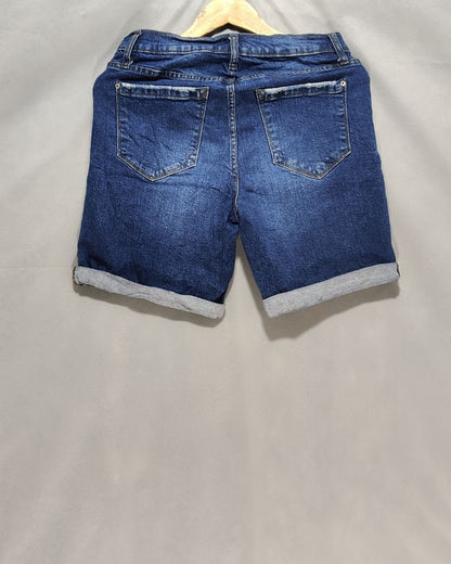 Kensie Blue Denim Short For Women L