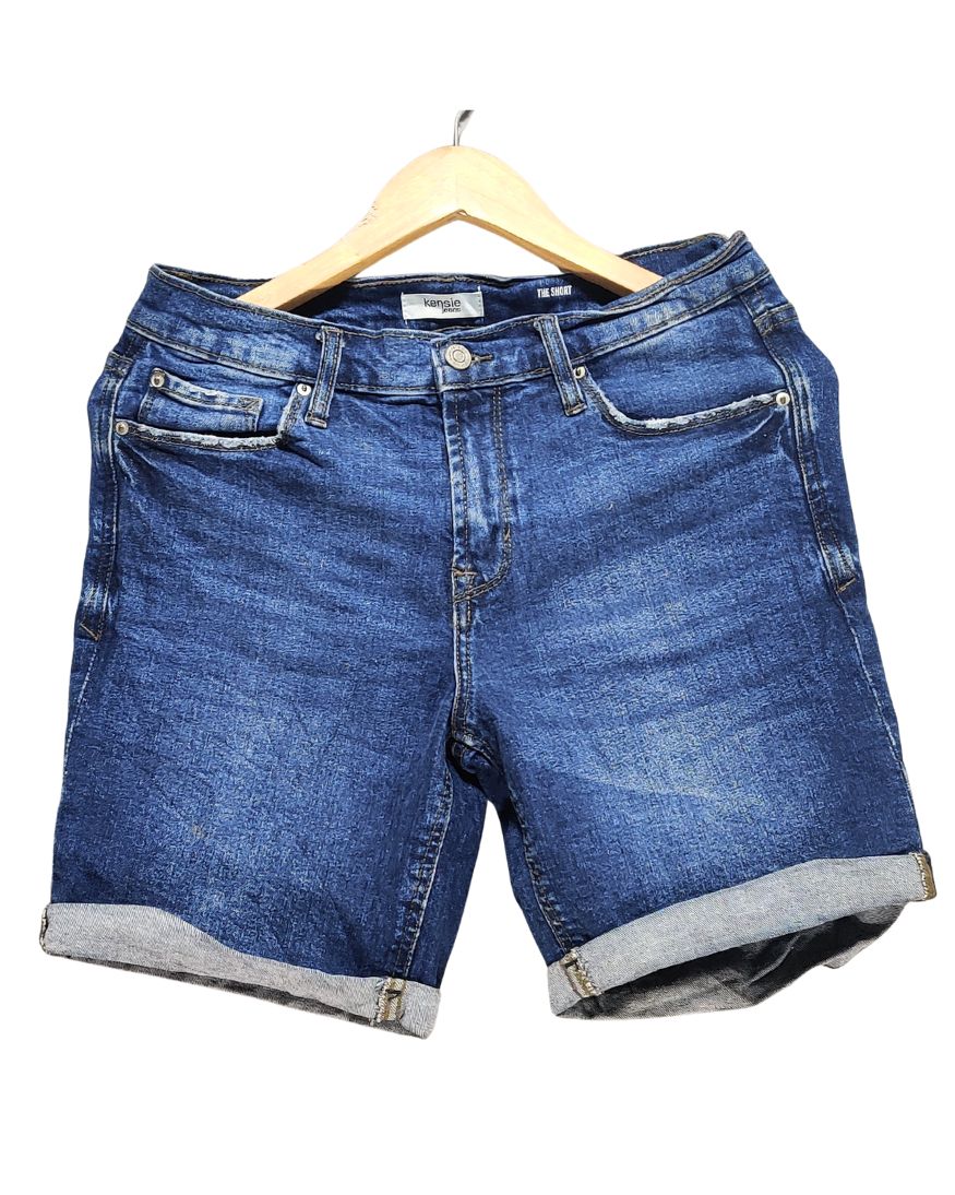 Kensie Blue Denim Short For Women L