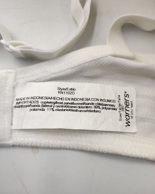 Warner's White Bra For Women XL