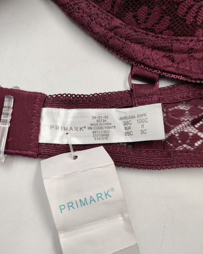 Primark Maroon Bra For Women XL