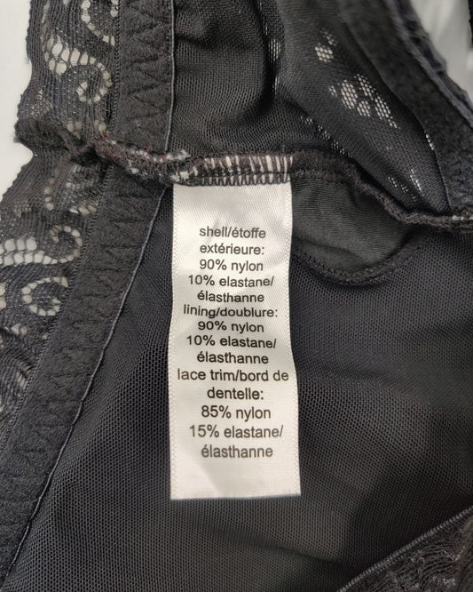 Thrift Queen Black Bra For Women L