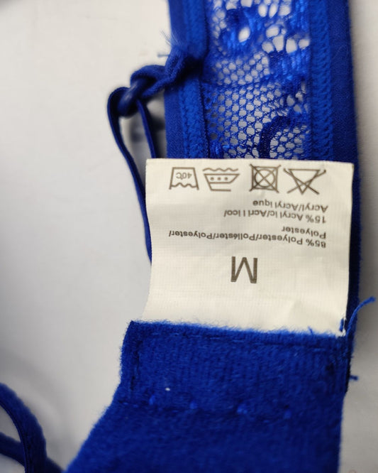 Thrift Queen Blue Bra For Women M
