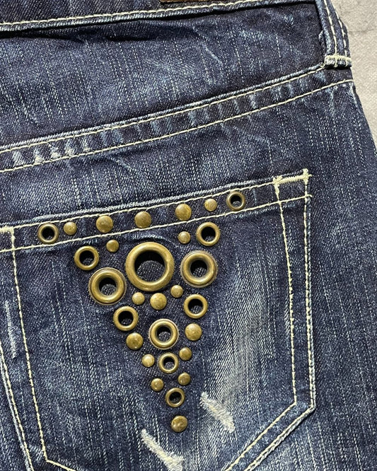 Venice Blue Flare Jeans For Women X Large