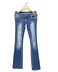 Amethyst Blue Flare Jeans For Women Medium