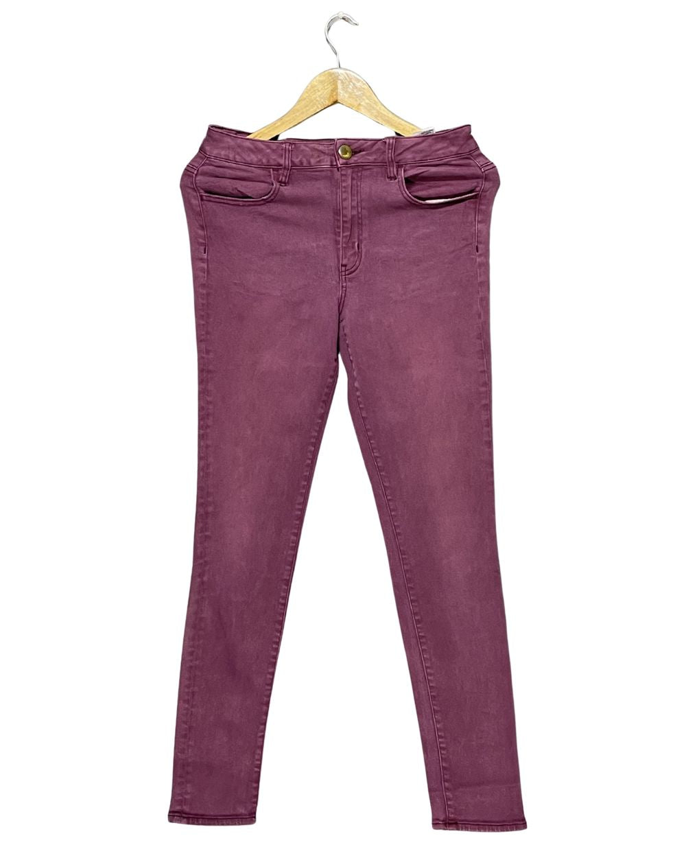 American Eagle Maroon Jeans For Women Medium