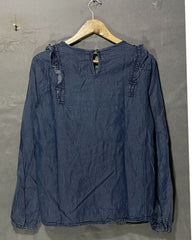 Downeast Blue Polyester For Women Tops Small