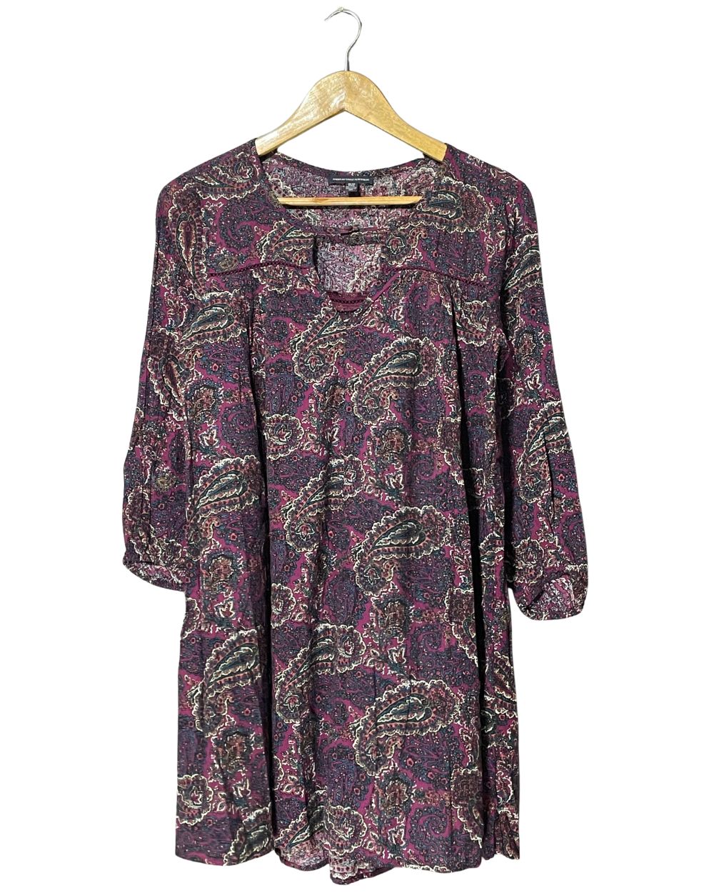 American Eagle Maroon Polyester For Women Tops X Small