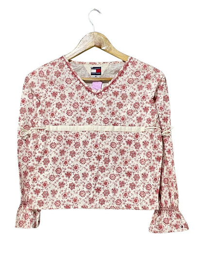 Tommy Hilfiger White Polyester For Women Tops Medium