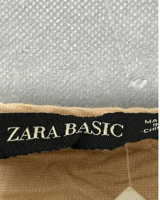 Zara Basic Cream Polyester For Women Tops Medium