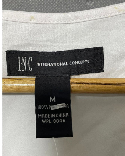 I.N.C White Polyester For Women Tops Medium