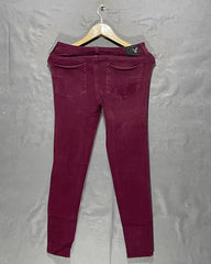 American Eagle Maroon Jeans For Women Medium
