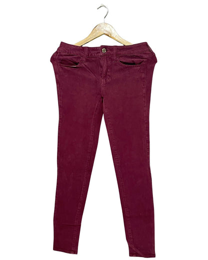 American Eagle Maroon Jeans For Women Medium