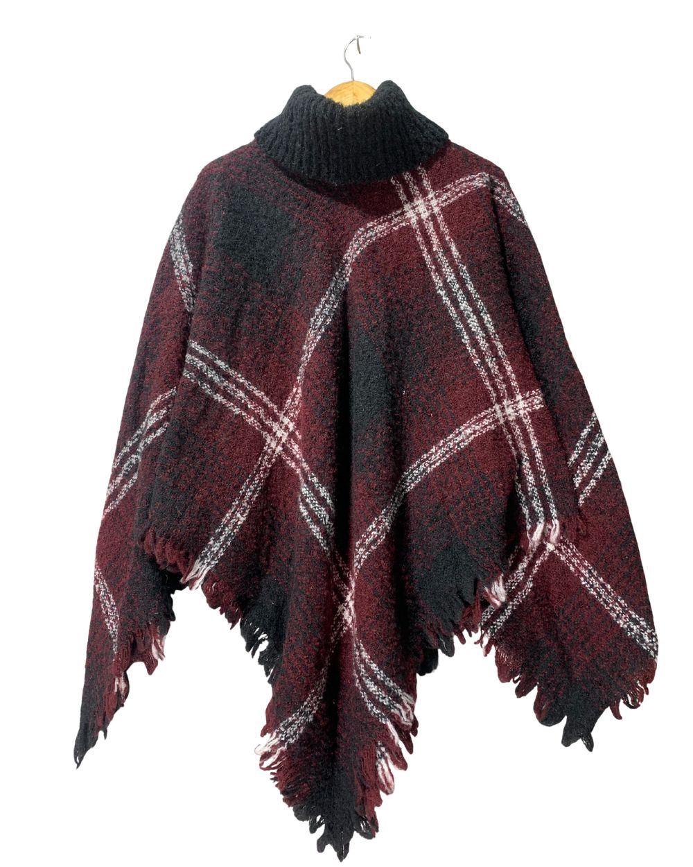 Thrift Queen Maroon Cape Shawl For Women