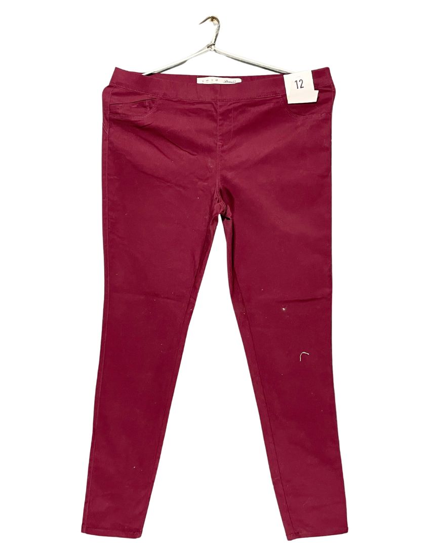 Denim Co Maroon Cotton Jeans For Women XXL | ThriftQueen.pk