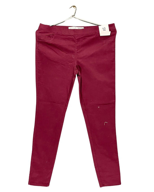 Denim Co Maroon Cotton Jeans For Women XXL | ThriftQueen.pk